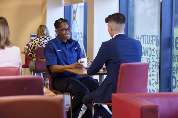 employees chatting